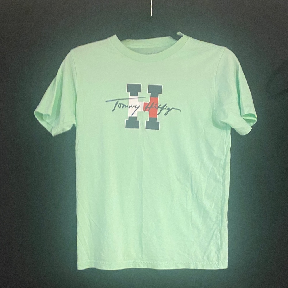 Tommy Hilfiger Kids Mint Green Logo Short Sleeve Tee